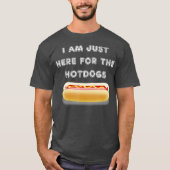 Ik ben hier alleen voor de hotdogs bbq t-shirt (Voorkant)