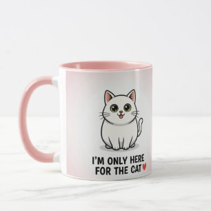 Ik ben hier alleen voor de kat" Cute Kawaii Illust Mok