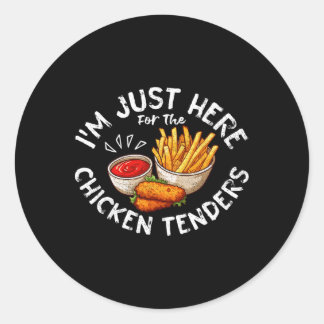 Ik ben hier alleen voor de kipnuggets ronde sticker
