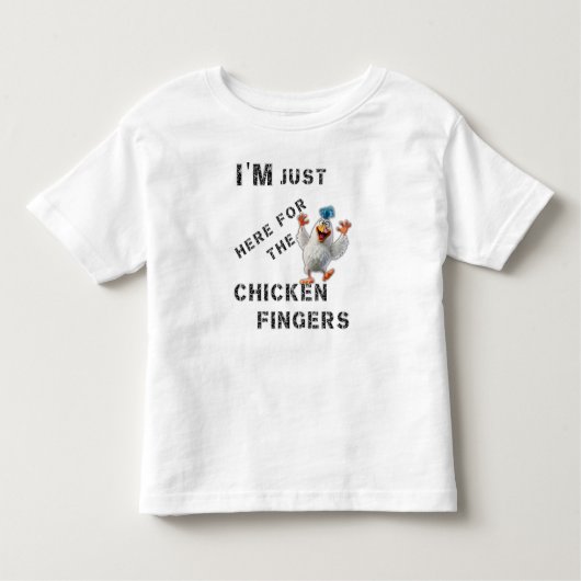 Ik ben hier alleen voor de kippenvingers kinder shirts (Voorkant)