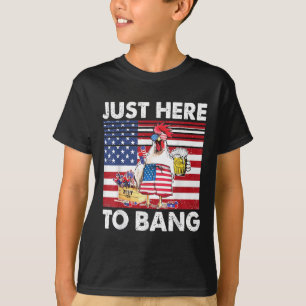 Ik ben hier alleen voor de knal Grappige vuurwerk  T-shirt