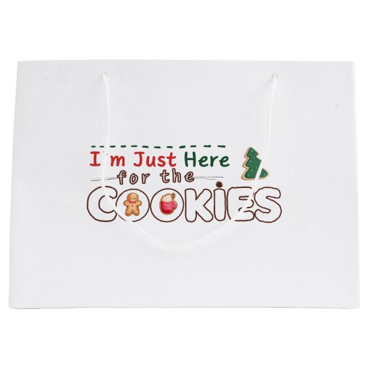 Ik ben hier alleen voor de koekjes cadeautas (Voorkant)