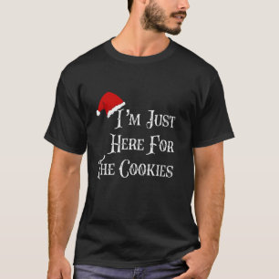 Ik ben hier alleen voor de koekjes grappig kerstfe t-shirt