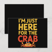 Ik ben hier alleen voor de krab grappige voedsel l briefkaart (Voorkant / Achterkant)