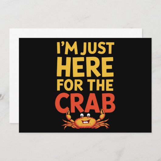 Ik ben hier alleen voor de krab grappige voedsel l kaart (Voorkant / Achterkant)