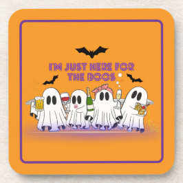 Ik ben hier alleen voor de leuke Halloween boeken Bier Onderzetter