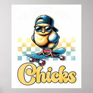 ik ben hier alleen voor de meiden, retro, vintage poster