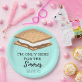 Ik ben hier alleen voor de S'mores. Papieren Bordje (Feest)