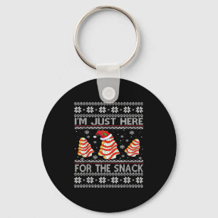 Ik ben hier alleen voor de snack kersttaarten Debb Sleutelhanger