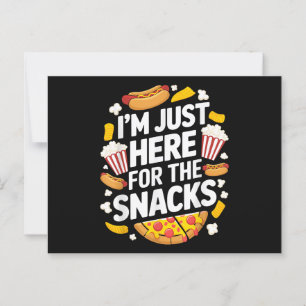 Ik ben hier alleen voor de snacks Funny Food Lover Briefkaart