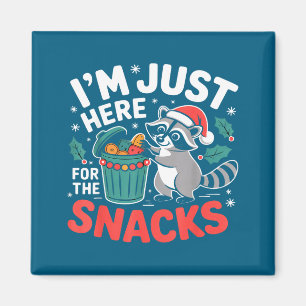 Ik ben hier alleen voor de snacks Grappige Kerst W Magneet