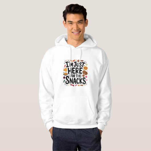 Ik ben hier alleen voor de snacks hoodie (Voorkant volledig)