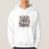 Ik ben hier alleen voor de snacks hoodie (Voorkant)