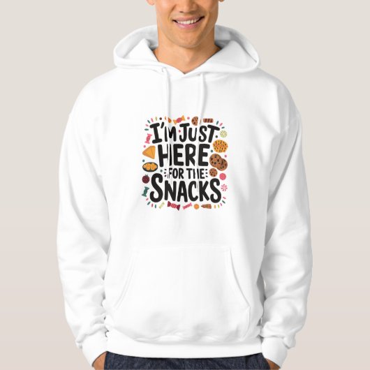 Ik ben hier alleen voor de snacks hoodie (Voorkant)