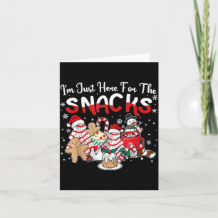 Ik ben hier alleen voor de snacks taarten kerstboo kaart