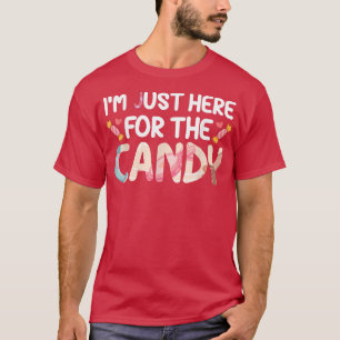 Ik ben hier alleen voor de snoep Halloween-snoepje T-shirt