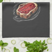 Ik ben hier alleen voor de Steak Runderen Vleeslie Theedoek (Gevouwen)