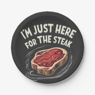 Ik ben hier alleen voor de Steak Rundvlees liefheb Papieren Bordje