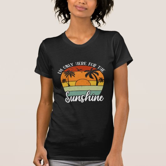 Ik ben hier alleen voor de Sunshine, Summer Vibes T-shirt (Voorkant)