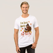 "Ik ben hier alleen voor de taart" Grappige Thanks Tri-Blend Shirt (Voorkant volledig)