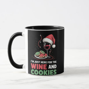 Ik ben hier alleen voor de wijn en kerstkoekjes mok