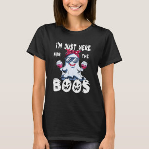 Ik ben hier alleen voor de wijnglazen van Boos Win T-shirt