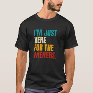 Ik ben hier alleen voor de worsten, hete Hondenlie T-shirt