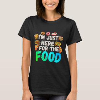 Ik ben hier alleen voor het eten Grappig eten lief T-shirt