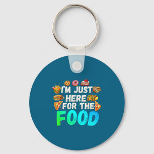 Ik ben hier alleen voor het eten Grappige Foodie H Sleutelhanger