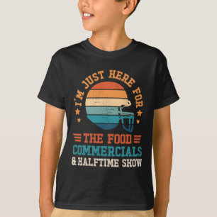Ik ben hier alleen voor het eten Grappige Voetbal T-shirt