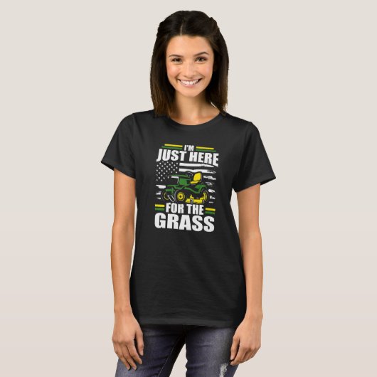 Ik ben hier alleen voor het gras Grasmaaier Ameri T-shirt (Voorkant volledig)