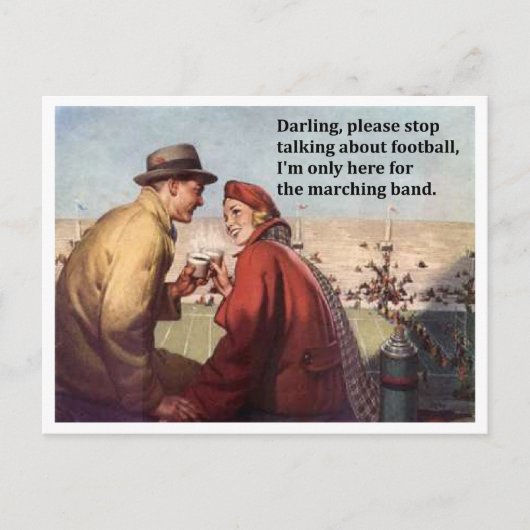 Ik ben hier alleen voor het Marching Band Football Briefkaart (Voorkant)