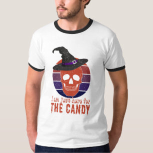 Ik ben hier alleen voor het snoep. Grappig griezel T-shirt