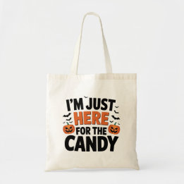 Ik ben hier alleen voor het Snoep - Grappig Hallow Tote Bag