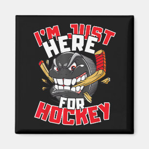 Ik ben hier alleen voor hockey grappige quote hock magneet
