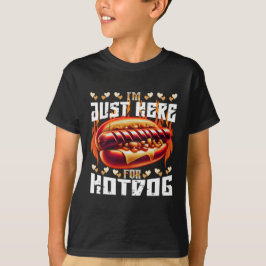 Ik ben hier alleen voor hotdog t-shirt