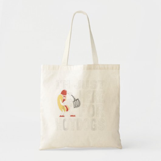 Ik ben hier alleen voor hotdogs, hotdog tote bag (Voorkant)