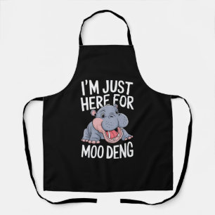 Ik ben hier alleen voor Moo Deng Cute Baby Nijlpaa Schort