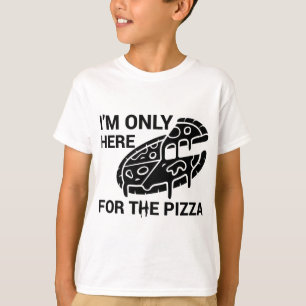 Ik ben hier alleen voor pizza grappige pizza grapp t-shirt