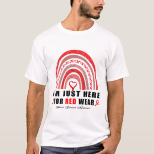 Ik ben hier alleen voor 'Red Wear' Regenboog Hartz T-shirt