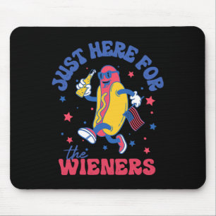 Ik ben hier alleen voor Wieners Shirt 4 juli Hotdo Muismat