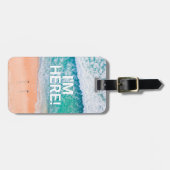IK BEN HIER! Beach Waves, contactinfo, personalise Bagagelabel (Voorkant horizontaal)