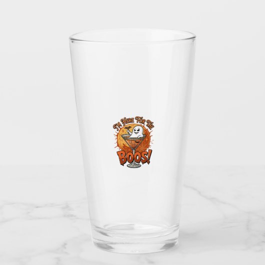 Ik ben hier Boos Halloween Geest Drink Spinnenweb Glas (Voorkant)