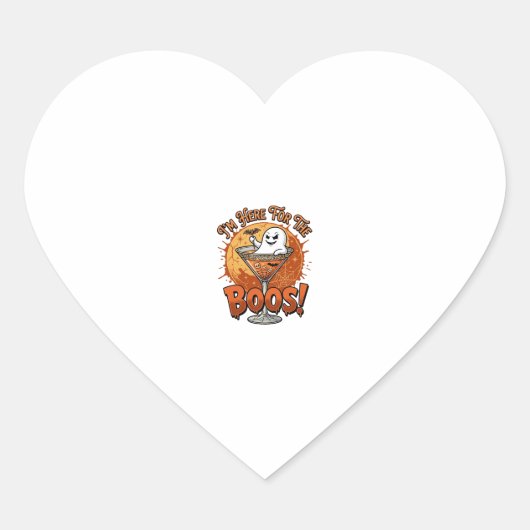 Ik ben hier Boos Halloween Geest Drink Spinnenweb Hart Sticker (Voorkant)