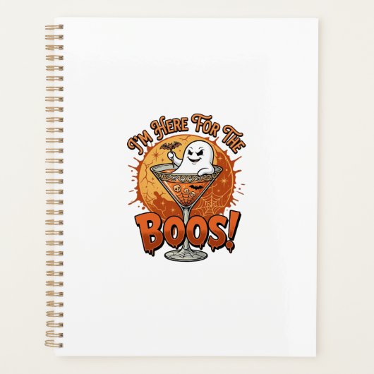 Ik ben hier Boos Halloween Geest Drink Spinnenweb Planner (Voorkant)