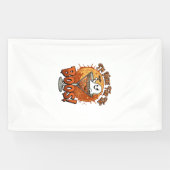 Ik ben hier Boos Halloween Geest Drink Spinnenweb Spandoek (Horizontaal)