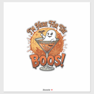 Ik ben hier Boos Halloween Geest Drink Spinnenweb Sticker
