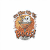Ik ben hier Boos Halloween Geest Drink Spinnenweb  Sticker (Voorkant)