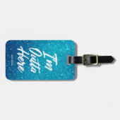 Ik ben hier buiten | Funny Glitter Style Bagagelabel (Voorkant horizontaal)