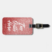 Ik ben hier buiten | Funny Roos Gold Glitter Style Bagagelabel (Voorkant horizontaal)